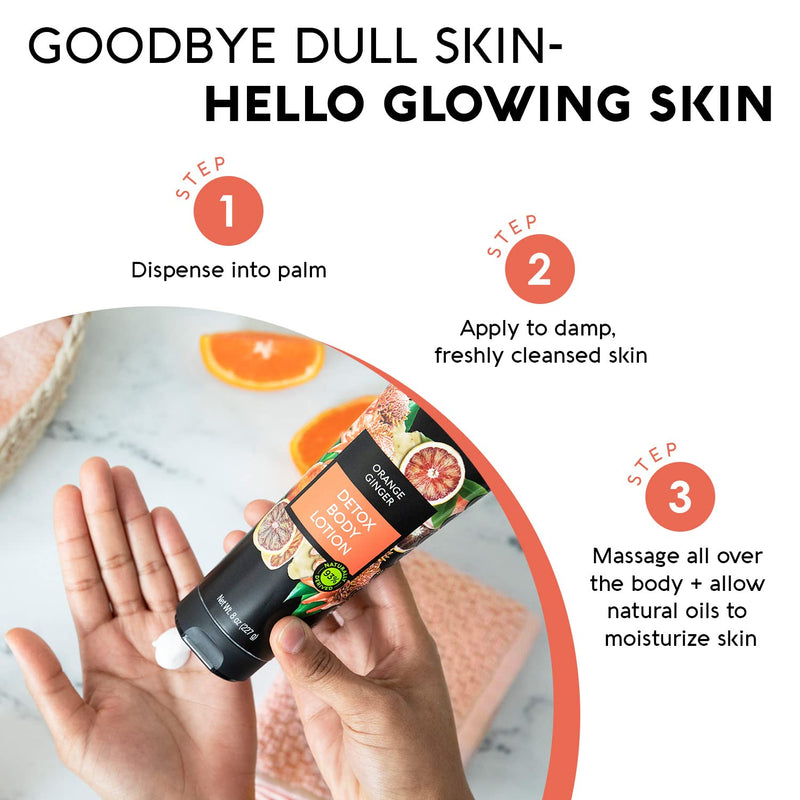 Nature's Beauty Orange Ginger Detox Body Lotion Multi-Pack - Lightweight, Non-Greasy Moisturizer, Improve Skin Tone+Texture Made w/Vitamin C, Sunflower + Almond + Avocado Oils 8 oz (2 Pack) 8 Ounce (Pack of 2)
