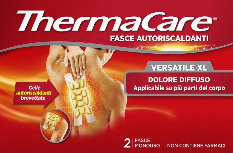 [Australia] - ThermaCare Versatile XL Self-Heating Therapeutic Heat Bands for Diffuse Pain, 8 Hours of Constant Heat, 2 Disposable Bands 