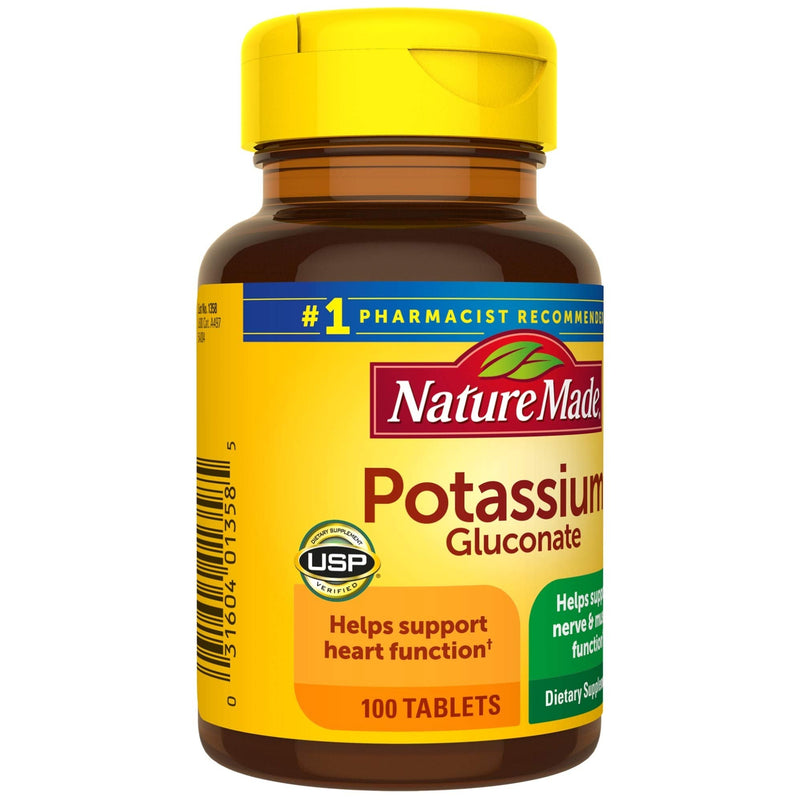 [Australia] - Nature Made Potassium Gluconate 550 mg, Dietary Supplement for Heart Health Support, 100 Tablets, 100 Day Supply 100 Count (Pack of 1) 