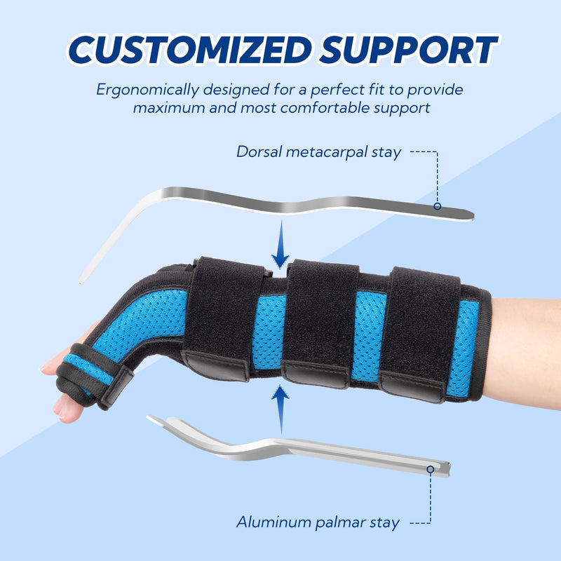 Boxer Fracture Splint, Ulnar Gutter Splint Right Hand, the 4th and 5th Metacarpal Finger Splint Hand Brace, Boxer Orthosis Hand & Wrist Brace for Women & Men, Left, L