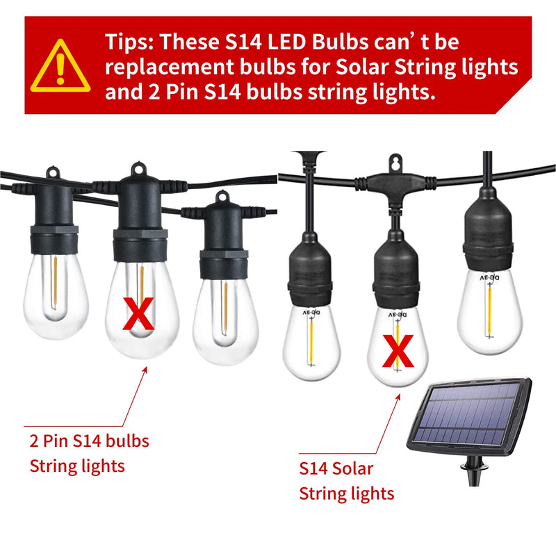 [Australia] - Meconard 24 Pack LED S14 Replacement Light Bulbs, Shatterproof Outdoor 1 Watt to Replace 11Watts String Incandescent Bulb, E26 Regular Medium Screw Base, 2200K Warm White, Non-Dimmable 24 Count (Pack of 1) 