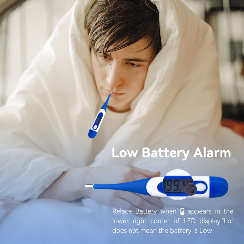 [Australia] - Berrcom Digital Thermometer for Adults, Oral and Underarm Thermometer for Baby and Kids Medical Thermometer with Fever Alarm Rectal Thermometer with Soft Tips DT-008 