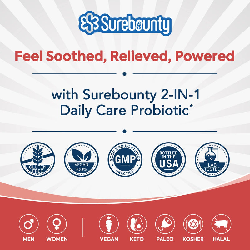 [Australia] - Probiotics 60 Billion CFU 19 Strains for Men & Women, with 100mg Prebiotic, Shelf Stable, 2-in-1 Daily Care Probiotic, Non-GMO, Digestive & Immune Health, 60 Veggie Capsules 60 Billion CFUs for Women and Men 60 Count 