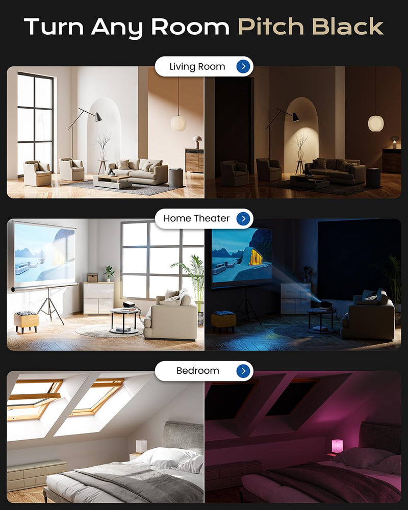 [Australia] - Blackout Curtains for Bedroom (45"x57"),Portable Blackout Blinds with Stickers,No Drill Blackout Sahdes & Window Curtains for Baby Nursery,Travel Use Black 45"x57" 