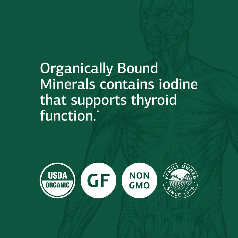 [Australia] - Standard Process Organically Bound Minerals - Whole Food Nervous System Supplements, Iodine Supplement and Thyroid Support with Alfalfa and Kelp - 180 Tablets 