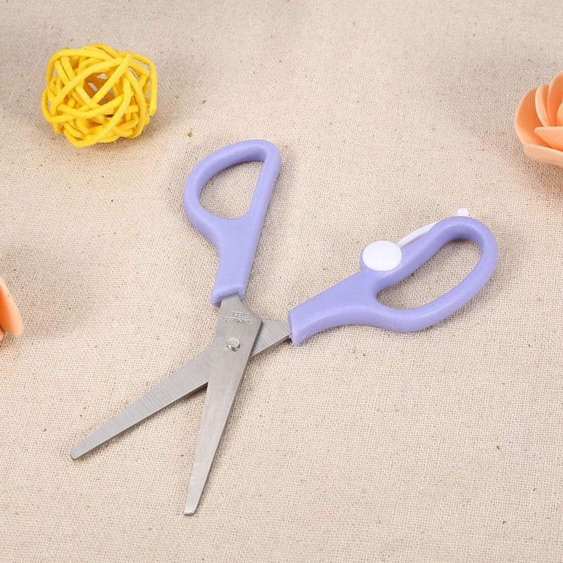 Food Shears Stainless Steel Baby Scissors Food Scissor with Plastic Cover for Toddlers, Preschool Training Kids Scissors(Purple) Purple