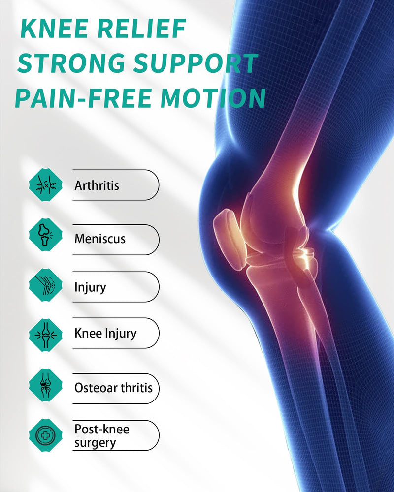 Knee Brace for Women Plus Size: Large Adjustable Knee Sleeves with Side Stabilizers for Men, Pain Relief for Meniscus Tear, MCL & LCL Injuries, Patella Dislocation Support Black S M L