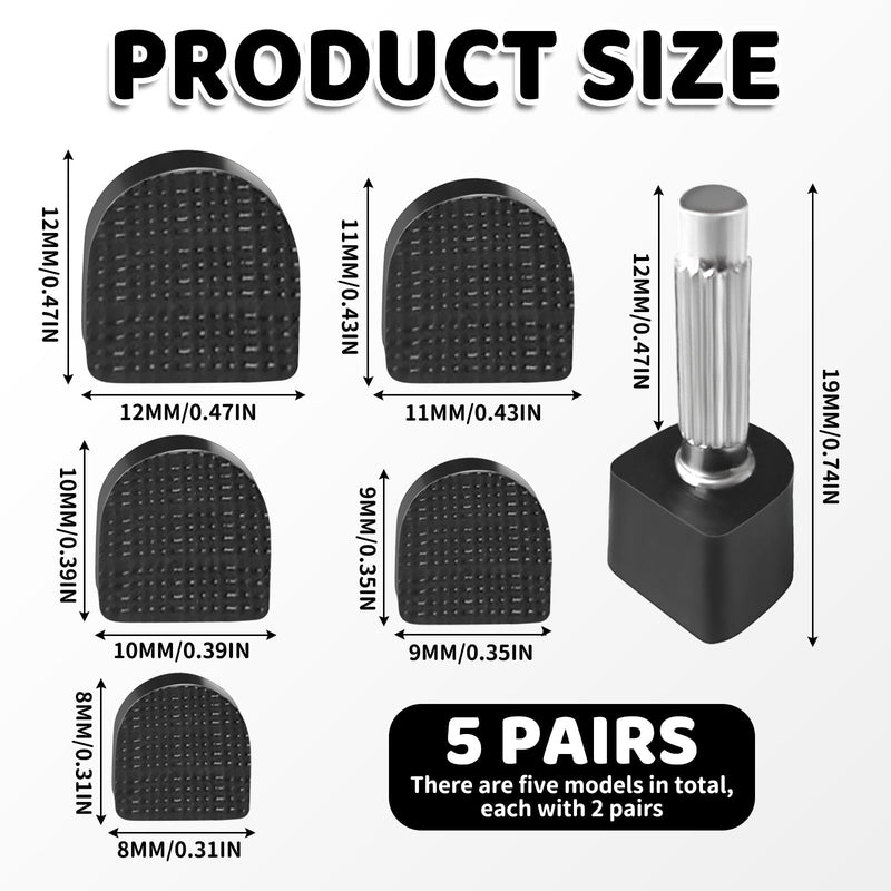 [Australia] - 5 pairs of heel protectors for high heels - U-shaped replacement tips for dance shoes, non-slip and wear-resistant - black with metal pins - heel protectors for pumps and high heels 