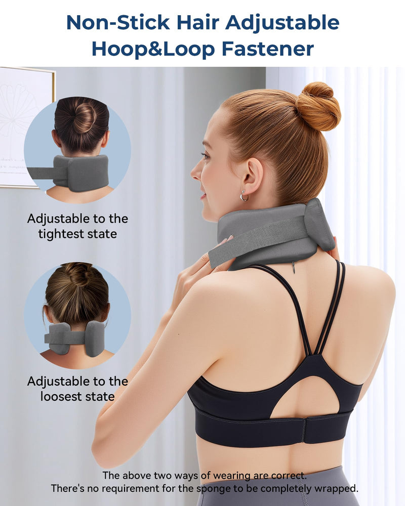 [Australia] - ‚ÄåNeck Support Brace - Neck Brace Cervical Collar Relief Neck Pain for Sleeping, Soft Foam Wraps Keep Vertebrae Stable and Aligned for Relief of Cervical Spine Pressure for Women & Men Steel Gray Medium 