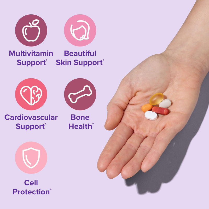 GNC Women’s 40+ Vitapak, 5-in-1 Multivitamin Pack, Healthy Hormones, Brain Health, Metabolism, Bone Strength, Edible Dietary Supplement, 30 Servings