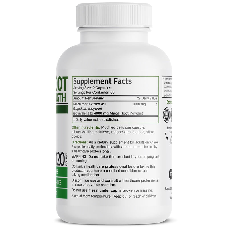 [Australia] - Bronson Maca Root Extra Lepidium Meyenii, Non-GMO, 120 Vegetarian Capsules Unflavoured 120 Count (Pack of 1) 