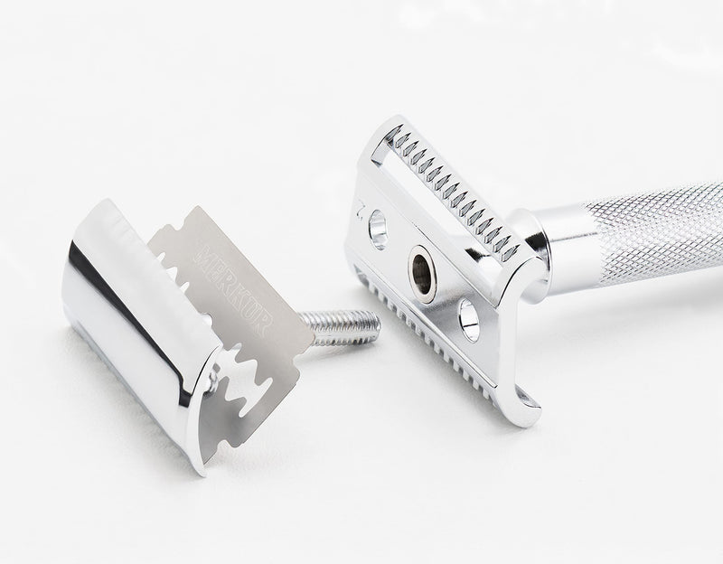 MERKUR 37C Double Edge Safety Razor | Slant Bar Design - Standard Handle | Made in Germany | Plastic-Free | Two Piece Design 1 Count (Pack of 1) MK-37001