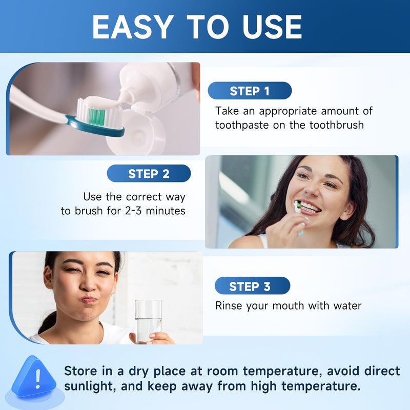 Set 2-Pack Hydroxyapatite Toothpaste for Teeth Remineralization, Enamel Repair, Sensitivity Relief & Whitening Fluoride-Free, Deep Cleaning Care, Fresh Breath White-b