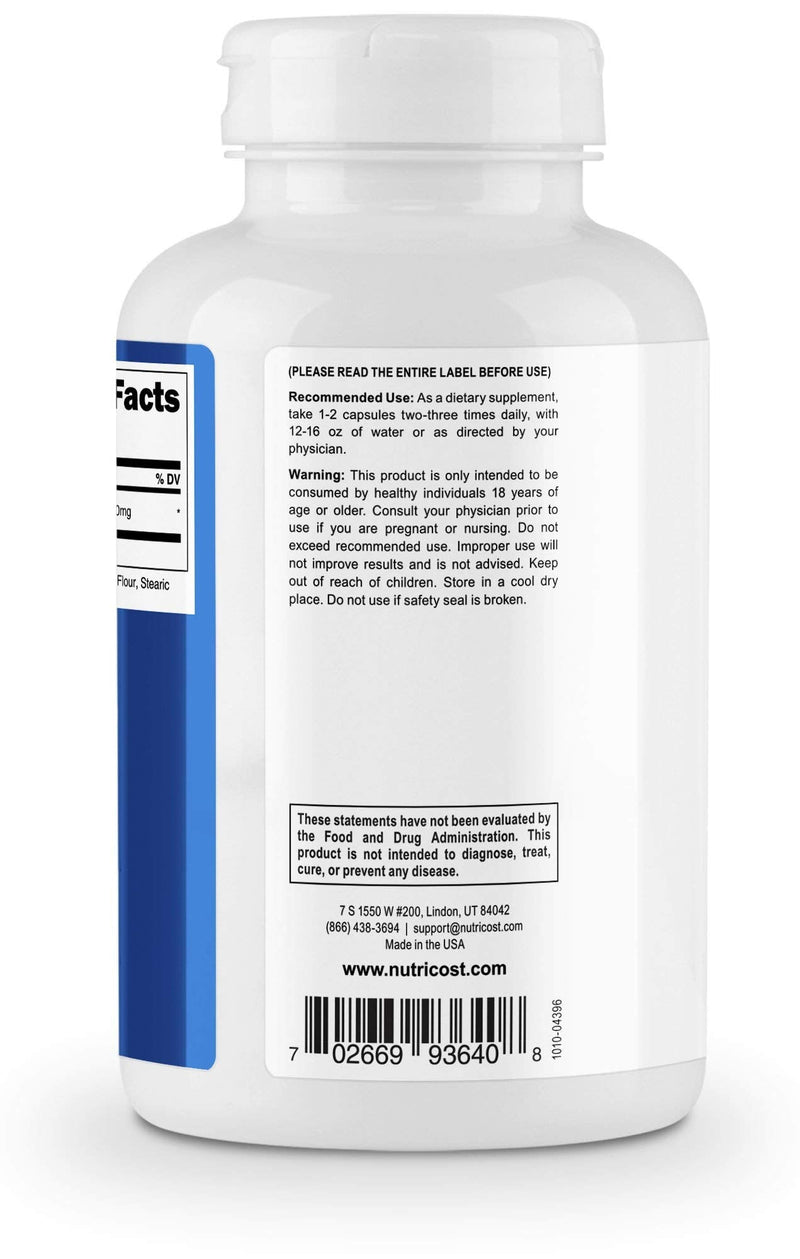 [Australia] - Nutricost Echinacea 800mg, 240 Capsules - Vegetarian Caps, Non GMO, Gluten Free, 120 Servings Unflavored 240 Count (Pack of 1) 