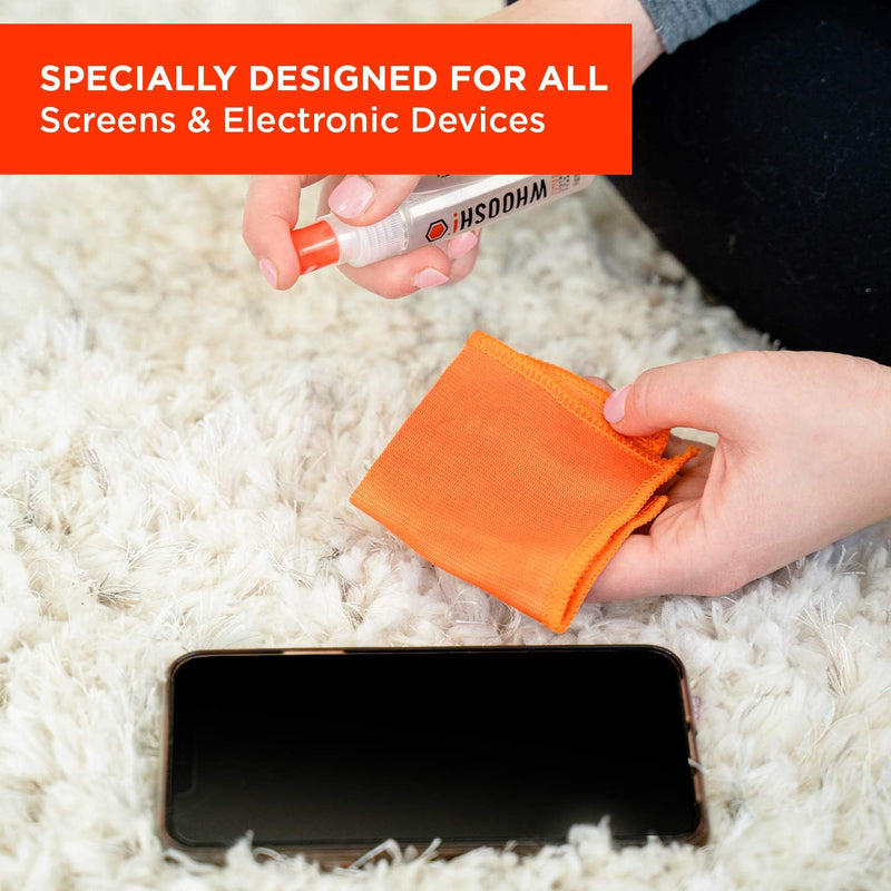 [Australia] - WHOOSH! Screen Cleaner Spray and Wipe [Set of 2] - 1 Fl Oz Bottle + 1 Microfiber Cloth Wipe - Travel Size Lens Cleaner for Car, Laptop, iPad, MacBook, Phone, Watch, Eyeglass - Electronic Cleaner Kit 1 fl oz (Pack of 2) 