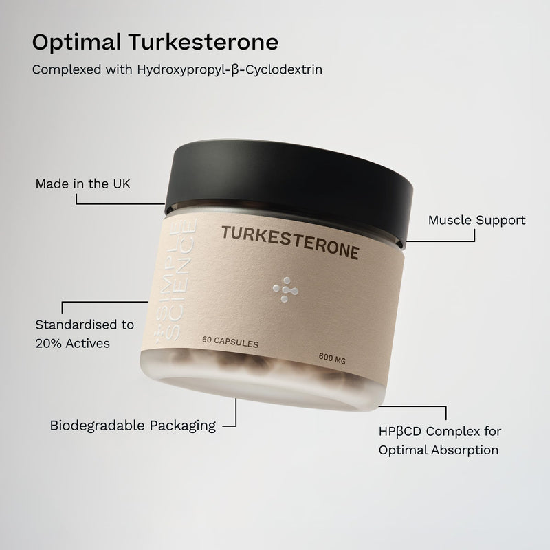 Turkesterone 1200mg | 20% Ecdysteroids | HPβCD Complex for Optimal Absorption | 60 x 600mg Capsules | High Strength & Lab Tested Sports Performance Supplement | Made in the UK