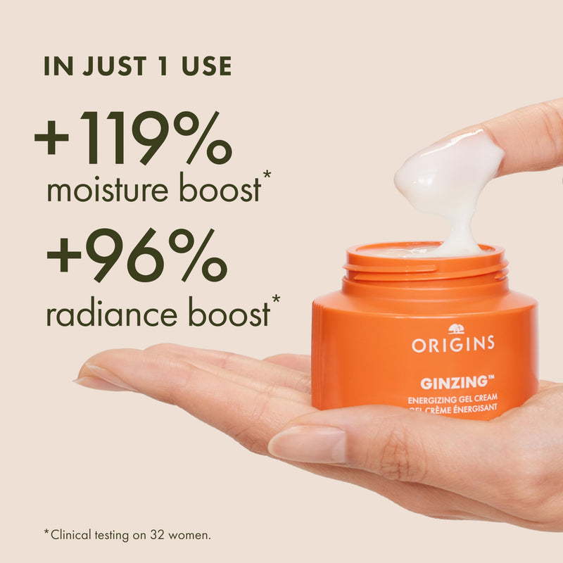 Origins GinZing Energizing Gel Cream | Face Moisturizer for Radiance and Glow | With Vitamin C, Niacinamide, Ginseng, and Caffeine 2.5 Fl Oz - Jumbo Size