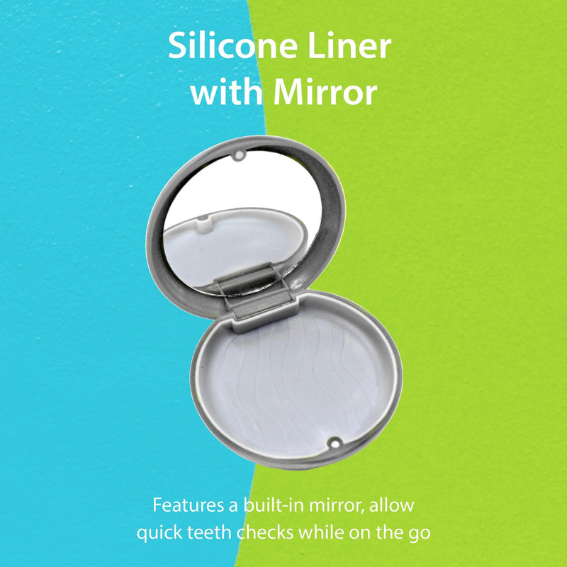 Retainer Case Pizza Party Orthodontic Case With Mirror Compatible with Invisalign Aligner Remover Tool Travel Essentials Gift for Girlfriend Boyfriend Family Kids Friends for Travel School Work One Size White Food