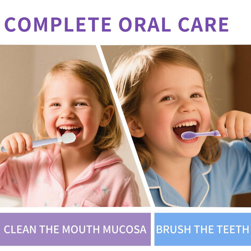 Toddler Tongue Scraper and Training Toothbrush Kit, Tongue Cleaner Combo for Toddlers, Toddler Toothbrush Ages 4-8