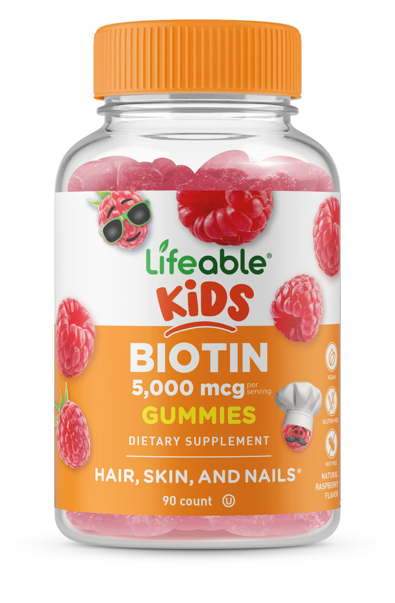 Lifeable Zinc Kids + Biotin Kids, Gummies Bundle - Great Tasting, Vitamin Supplement, Gluten Free, GMO Free, Chewable Gummy