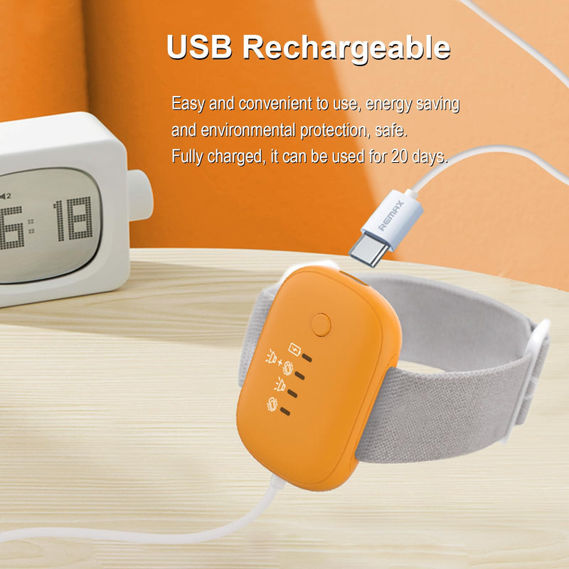 [Australia] - Bed Wetting Alarm for Kids Children, USB Rechargeable, 3 Working Modes, Pee Alarm with Sounds and Vibration, Potty Training Alarm for Boys and Girls (Orange) 