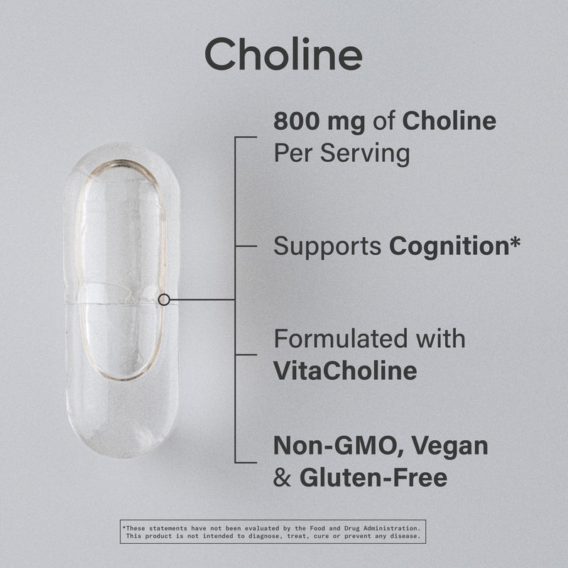 [Australia] - Sports Research¬Æ Extra Strength Choline 800 mg - Essential Nutrient Featuring VitaCholine¬Æ for Focus Support - Vegan Certified ¬∑ Non-GMO ¬∑ Gluten Free - 60 Liquid Capsules 