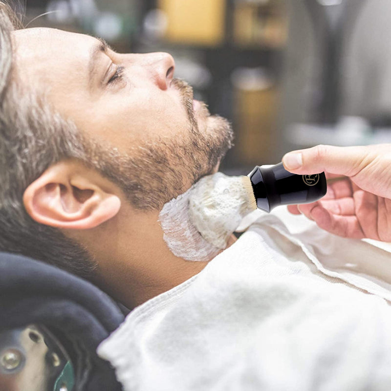 [Australia] - Frank FS shaving Brushes, 2-Band Manchurian Finest Badger Shaving Brush with Black Resin Handle for Personal and Professional Shaving,Birthday Gift (Fan Shape Knot:20 mm) 