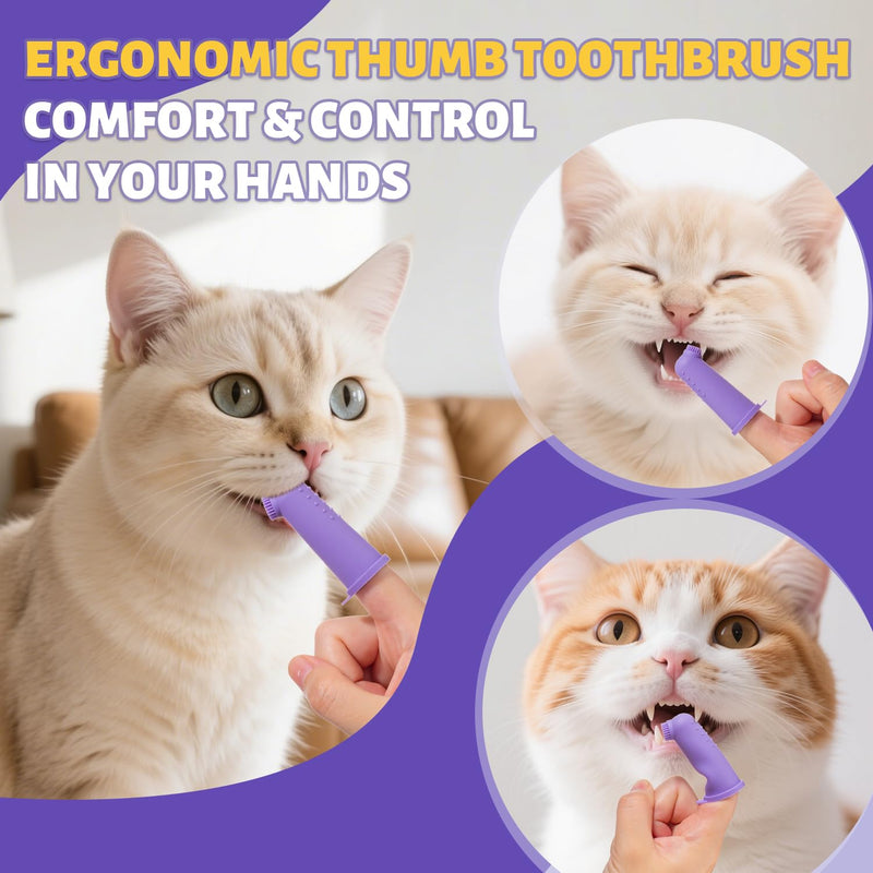 Cat Toothbrush and Toothpaste Kit - Includes Toothpaste (Coconut Chicken 2.5 oz.) Soft Brush, Finger Brush - Provides Safe and Effective Oral Care for Kittens and Adult Cats Coconut Chicken 0.83 Ounce (Pack of 3)
