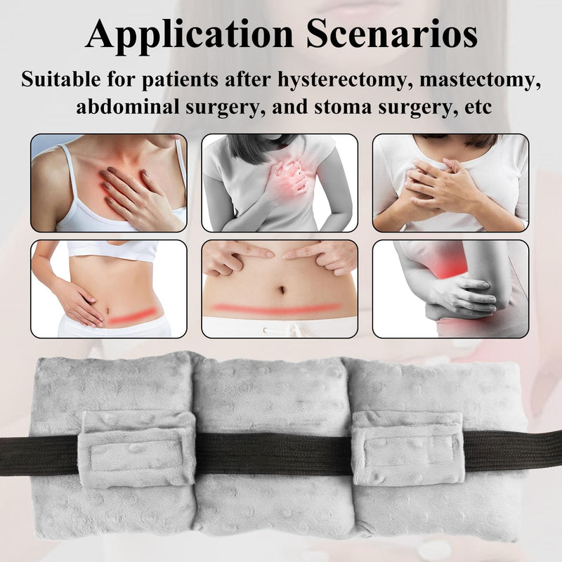 [Australia] - Ostomy Seat Belt Pillow for Driving Stoma Car Seatbelt Covers Support Ostomy Driving Protector Ileostomy Colostomy Bag Pouch Ostomy Supplies Gray One Size 