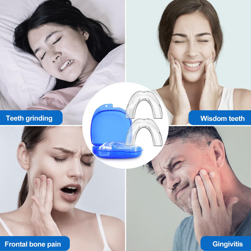 [Australia] - Soodyoow Pack of 4 nighttime grinding splints, 2 sizes, teething splints, nighttime bite splints, anti-snoring splints, bite protection for teeth, improves sleep quality 
