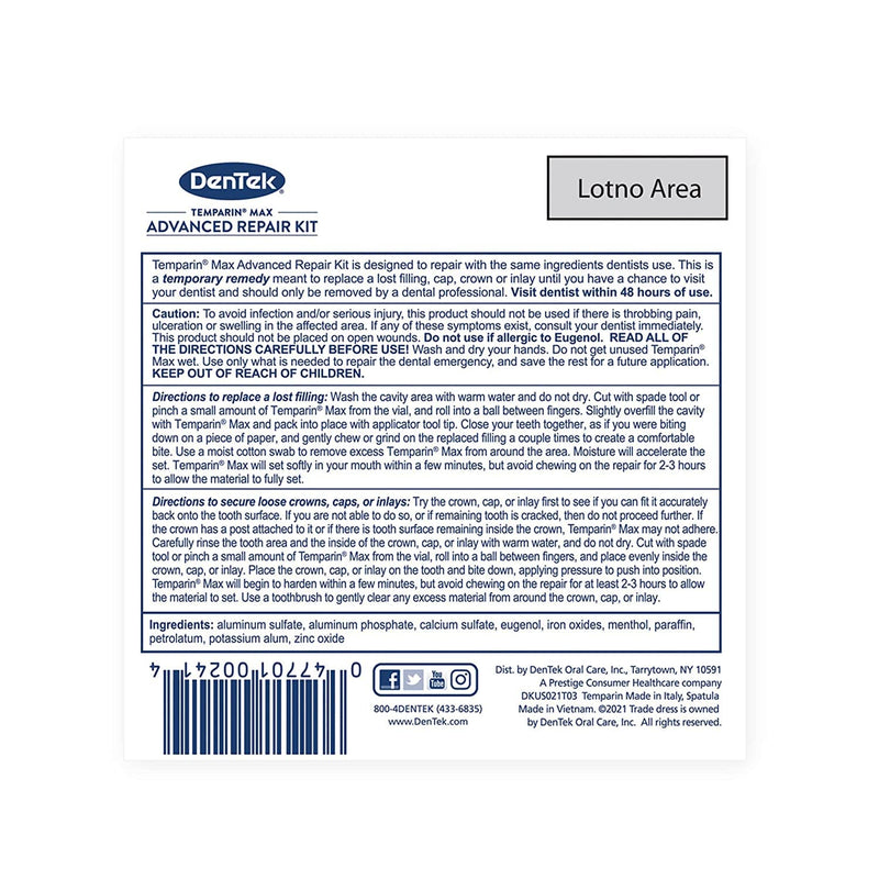 [Australia] - DenTek Temparin Max Caps & Fillings Repair Kit - 0.0733 oz, Pack of 4 