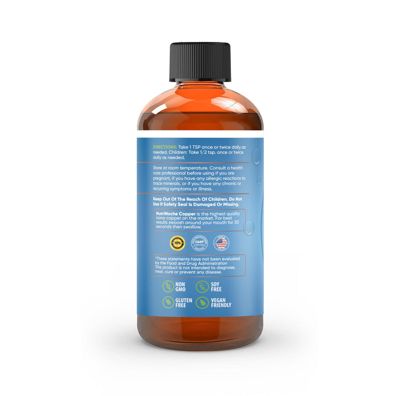 [Australia] - NutriNoche Liquid Colloidal Copper Supplement | 99.99% Ultra Pure Crystalline Nano Copper Particles | 30 ppm 8 Fl Oz (Pack of 1) 