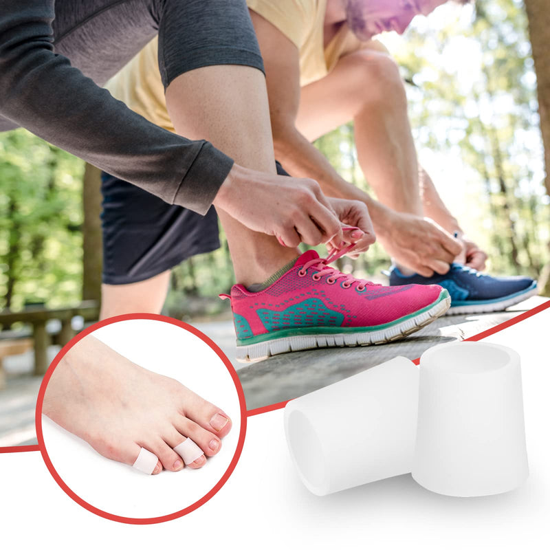 [Australia] - WLLHYF 20pcs Toe Sleeves Gel Toe Protectors Toe Tube Breathable Toe Covers Toe Spacer for Bunion Hammer Toes Friction Prevention Pain Relief (White) White 