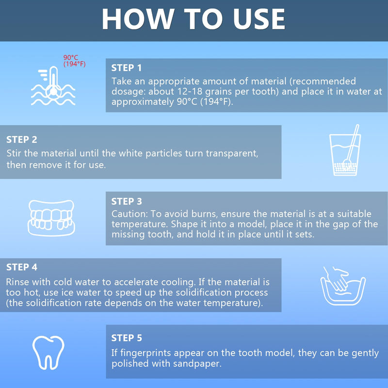 [Australia] - Tooth Repair Kit, Moldable False Teeth, DIY tooth thermoplastic beads Temporary Tooth for Replacing Missing & Broken Teeth with 4 Dental Tool, Regain Your Confidently Smile 30 ML 
