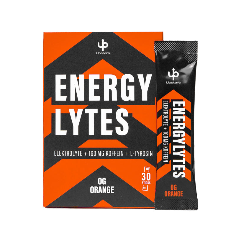 [Australia] - Upsters Energylytes I Electrolyte powder with 160 mg caffeine I Energy drink I Concentration I 30 portions for hydration I Sugar-free and with L-tyrosine I For sports & parties I Orange OG Orange 