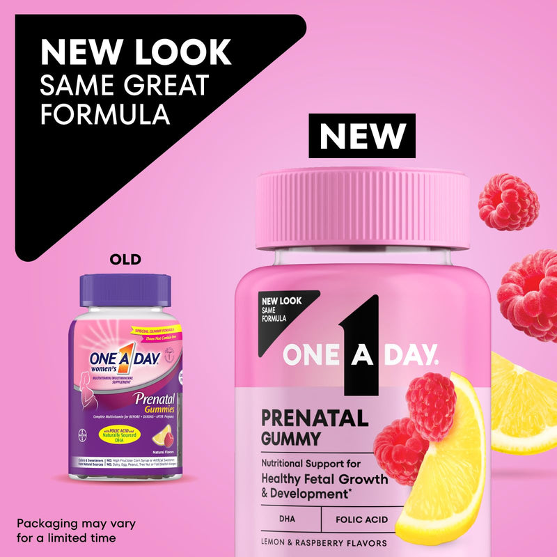 A Day Prenatal Vitamins for Women Gummies- Pregnancy Vitamins for Women with Folic Acid,DHA,Iodine,Prenatal Gummies,Iron-Free,120 Ct (Packaging May Vary),(Pack of 2) 120 Count (Pack of 2)
