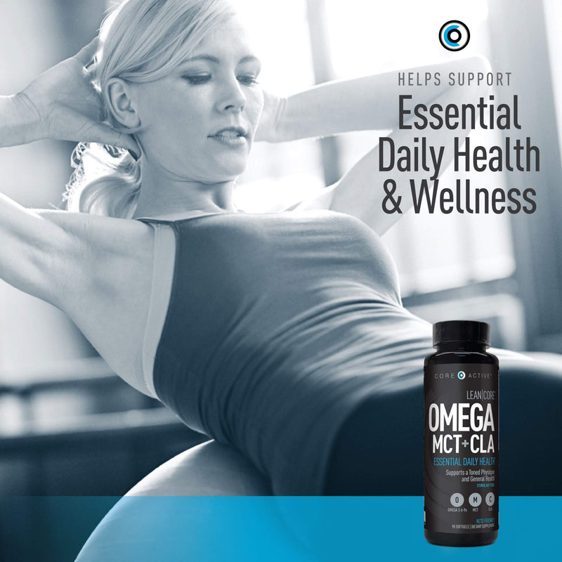 [Australia] - LEAN CORE OMEGA MCT + CLA - Stimulant Free Health Formula, Lean Muscle & Toned Physique, Omega 3-6-9 Fatty Acids - Flaxseed Fish Oil- Coconut Oil- Keto Friendly 30 Day Supply (90 Softgels) 