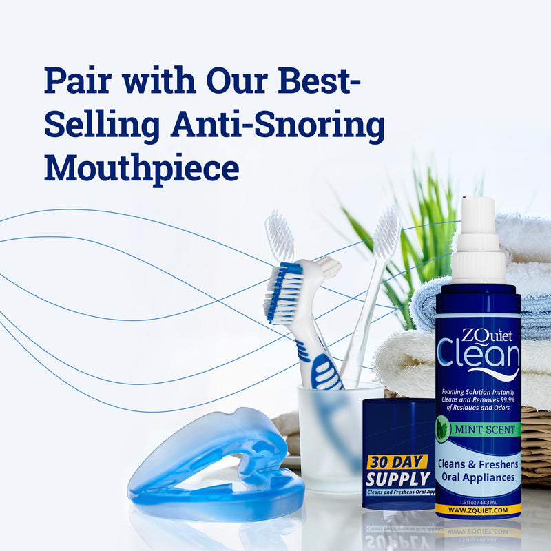 [Australia] - ZQuiet, Clean, Cleaning Solution for All Oral Appliances, Chlorine-Free, Fresh Mint Scent, Travel-Size, TSA-Compliant 