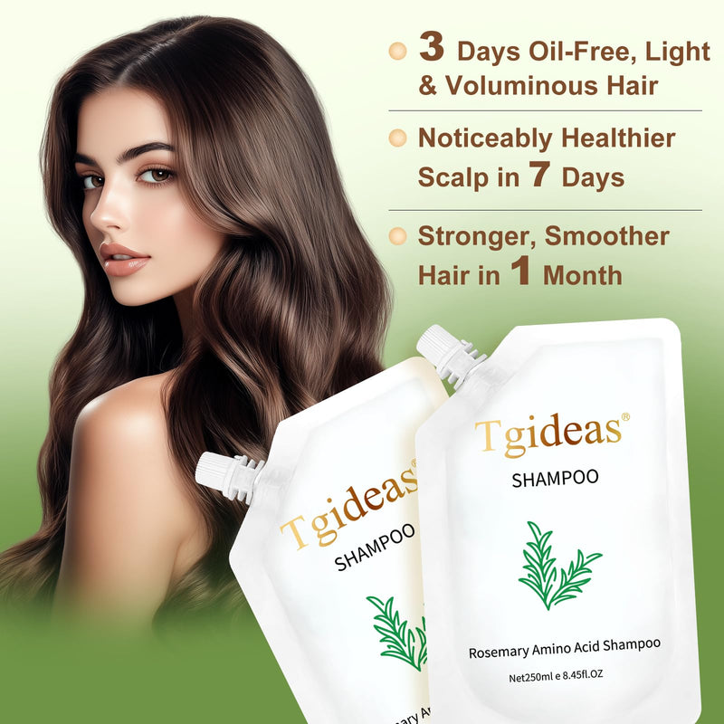 Rosemary Amino Acid Shampoo for Thinning Hair&Fuller Volume 2 Pack | Strengthening Formula with Zinc PCA&Hydrolyzed Silk Helps Nourish Scalp,Reduce Breakage and Create Thicker-Looking,8.45floz*2
