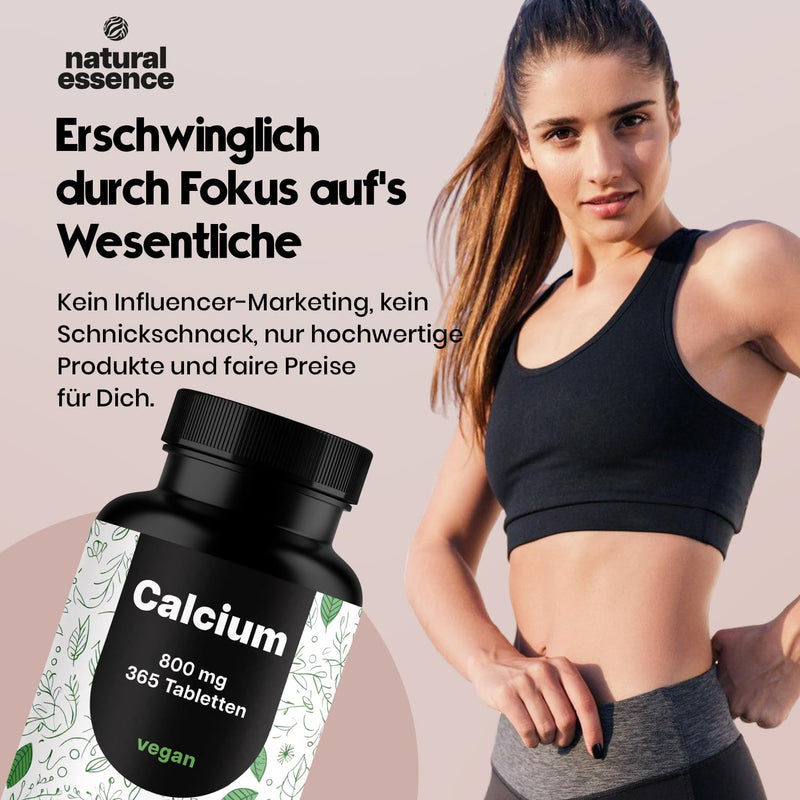 [Australia] - Calcium tablets high dose - 365 tablets - 800mg calcium per day - calcium tablets/calcium high dose - 180 days supply - vegan and produced in Germany Original 