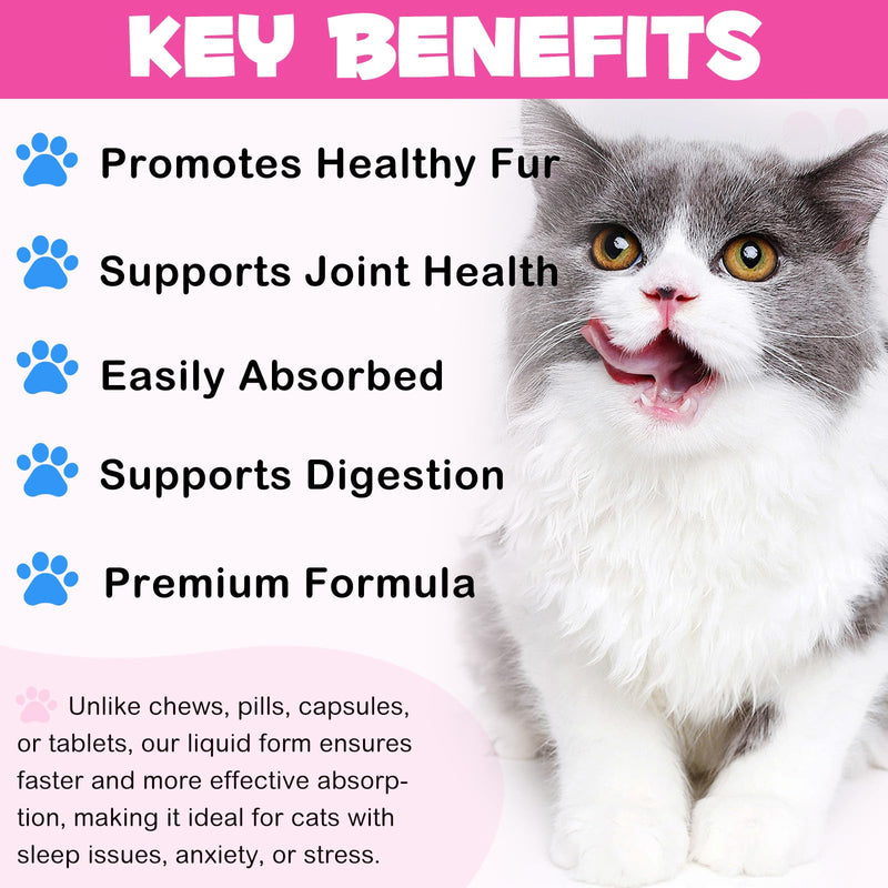 Liquid Collagen for Cats,Collagen for Cats,Cat Collagen Skin and Coat Supplement,Daily Collagens Drops Supports,Support Digestive Health, Cat Collagens Drops with Biotin 60ml