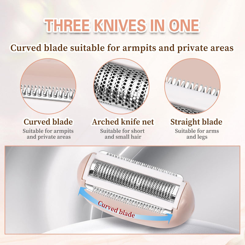 [Australia] - Cordless Electric Epilator for Women IPX7,Versatile Epilator with AdjustableTwo-Speed Shaver,Ergonomic Handle,Ideal for Shower Use, Efficient and Comfortable Hair Removal Experience(White) White 