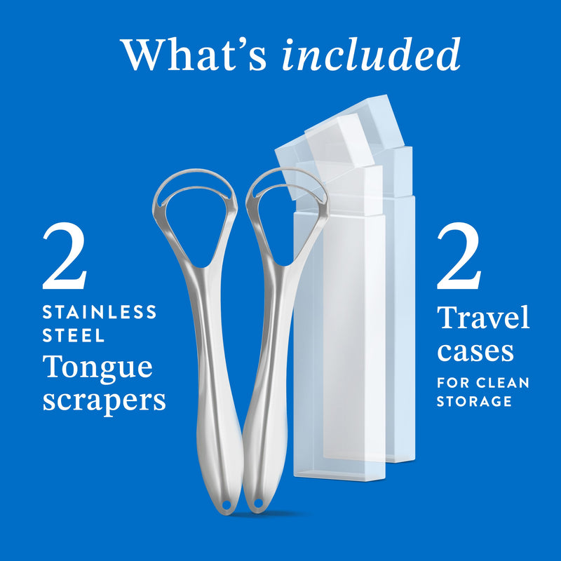 [Australia] - Mouthology Tongue Scraper for Adults (2 Pack), Reduce Bad Breath, Metal Tongue Scraper, Tongue Cleaner, Tongue Scraper, Stainless Steel Tongue Scraper, Tongue Cleaner for Adults, Tongue Scrubber Dual Scraper (2 Count) 