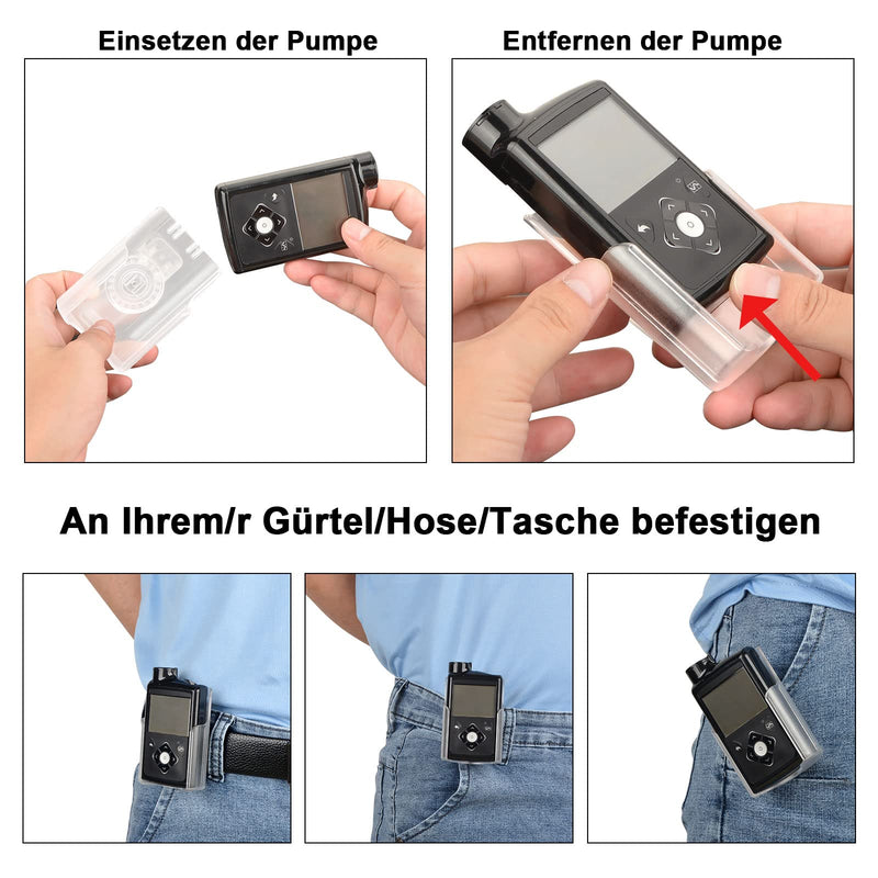 [Australia] - iGuerburn insulin pump case for Medtronic MiniMed 640G 670G 770G pumps, Medtronic pump case with 360° rotating belt clip for diabetics (Not suitable for 780G!) Clear 