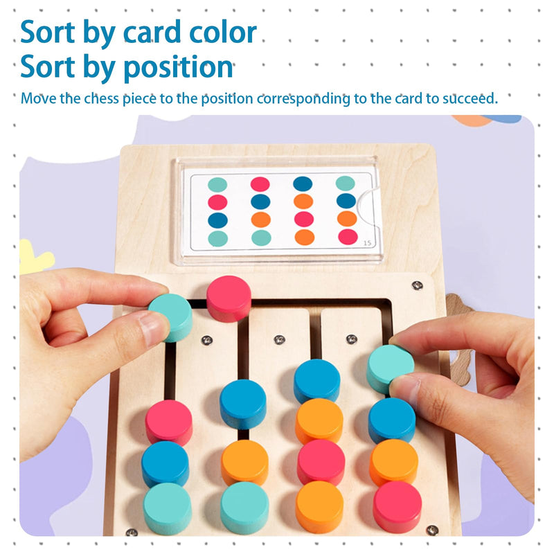 Wooden Dementia Games with 12 Cards for Seniors, Cognitive Stimulation Colour Memory Activities for Seniors, Portable Sensory Wooden Boards for Dementia in Adults
