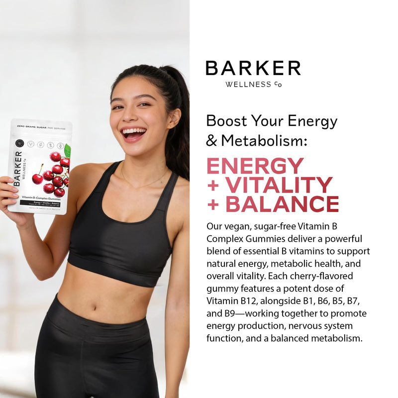 Barker Wellness Vitamin B-Complex Gummies – Energy & Metabolism, Sugar-Free