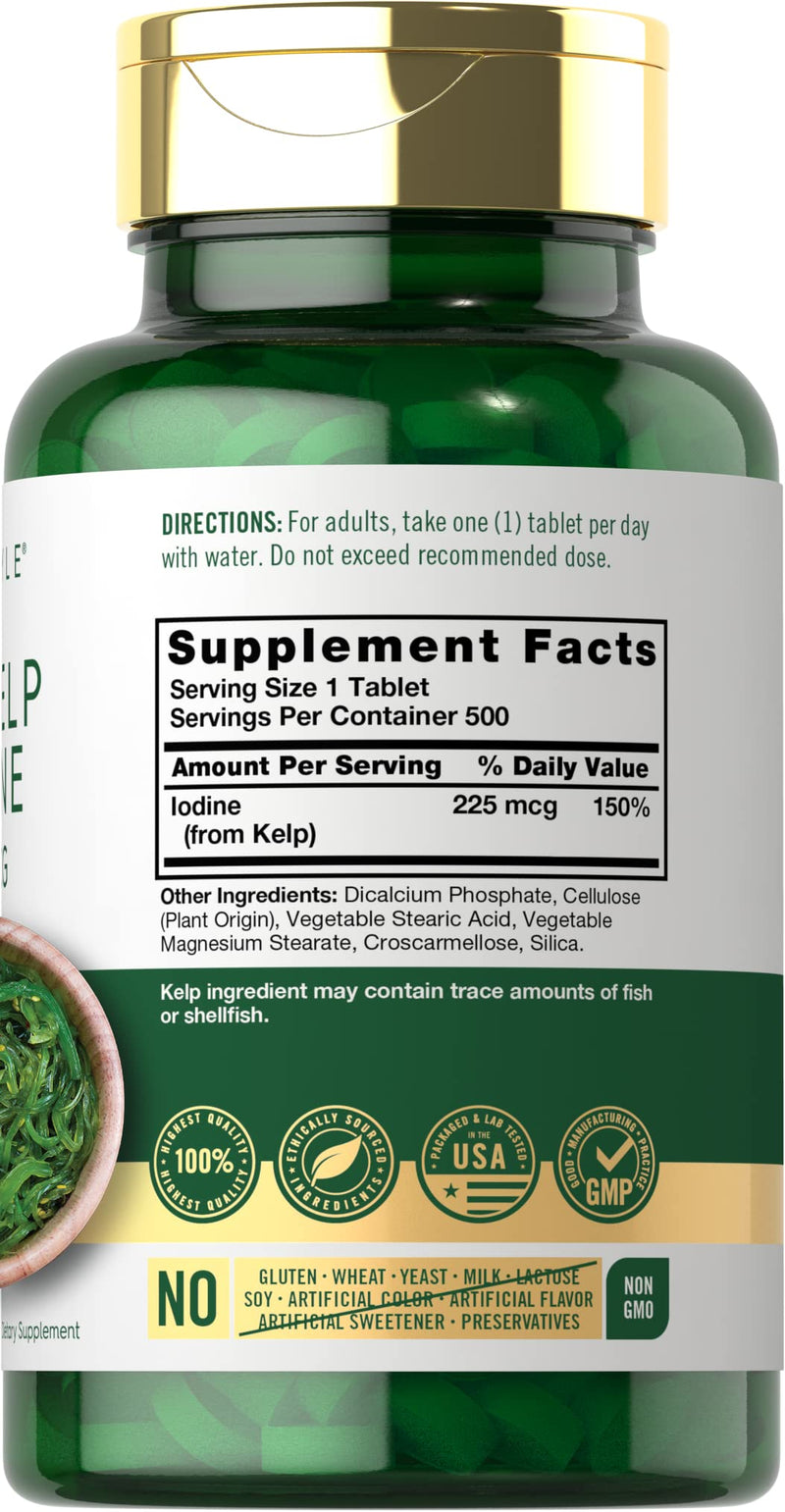 [Australia] - Carlyle Sea Kelp Iodine Supplement | 225mcg | 300 Tablets | Non-GMO, Gluten Free | Traditional Herb Supplement 