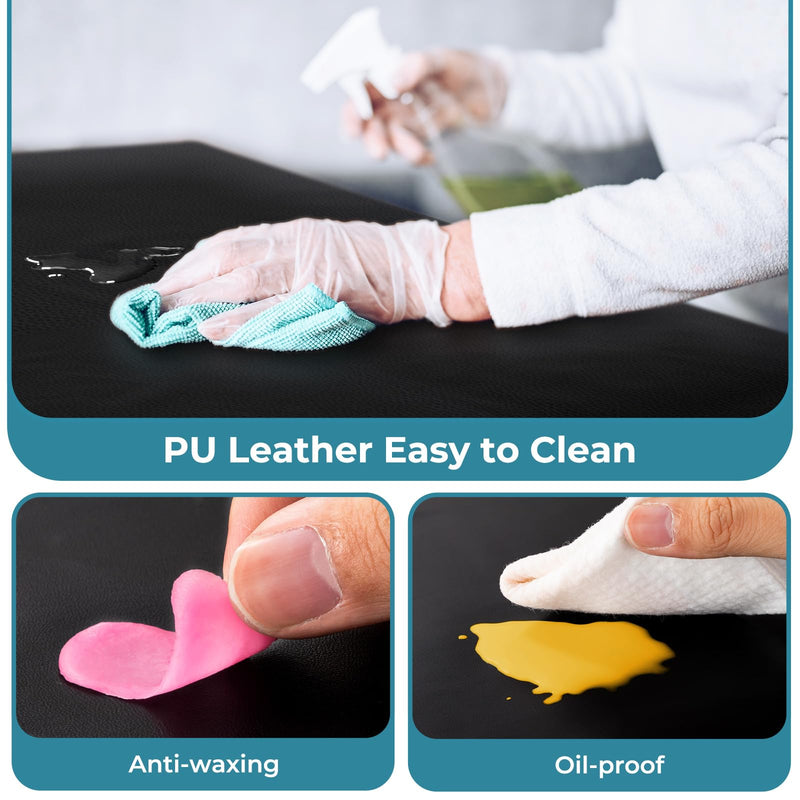 [Australia] - Noverlife 70x32in Massage Table Cover Protector, PU Leather Lash Bed Cover Reusable&Wipeable Esthetician Bed Covers Massage Beds Covers, Replacement Wax Mat for Beauty Salon Spa Tattoo - Black 