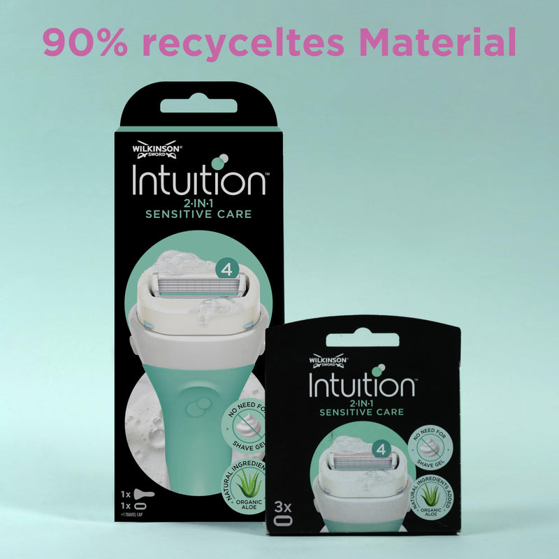[Australia] - Wilkinson Sword - Intuition Sensitive Care Razor for Women, Razor Handle + 6 Razor Blades, No Shaving Gel Required 