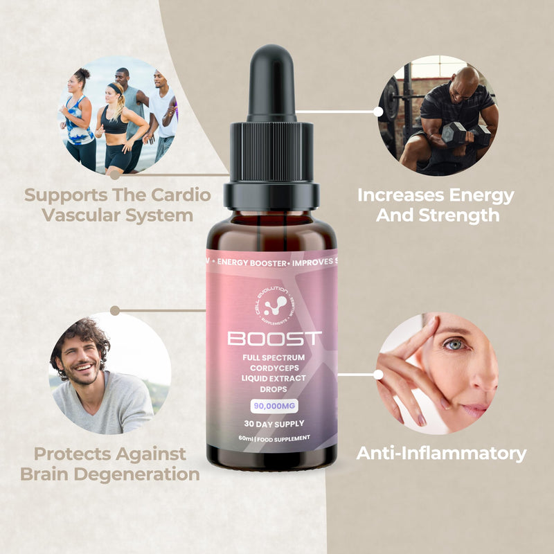 Cordyceps Full Spectrum Liquid Mushroom Drops Supplement, Super Strength 90,000mg (15:1), Energy Booster & Improves Performance, Natural & Suitable for Vegans & Vegetarians